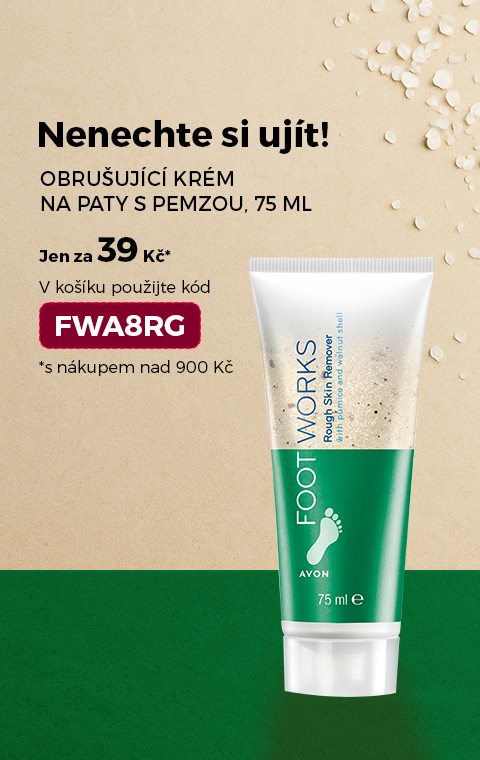 Obrušující krém na paty s pemzou, 75 ml jen za 39 Kč s nákupem nad 900 Kč. V košíku použijte kód FWA8RG