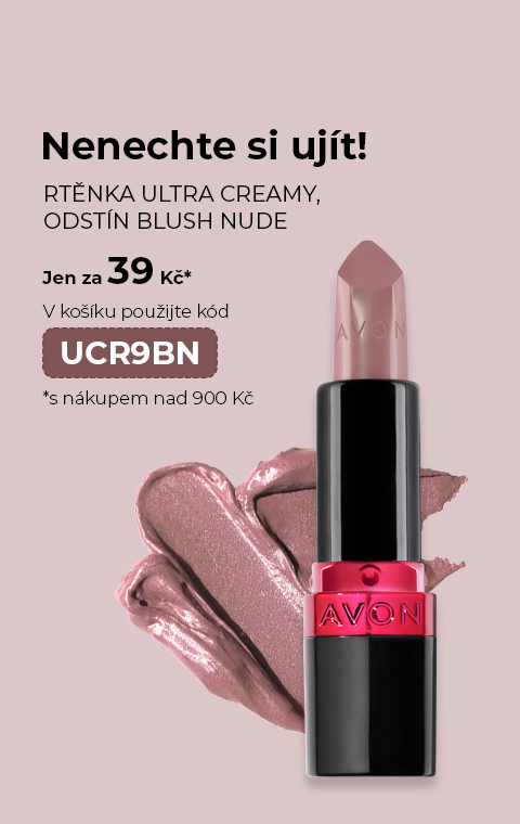 Rtěnka Ultra Creamy (odstín Blush Nude) jen za 39 Kč s nákupem nad 900 Kč. V košíku použijte kód UCR9BN